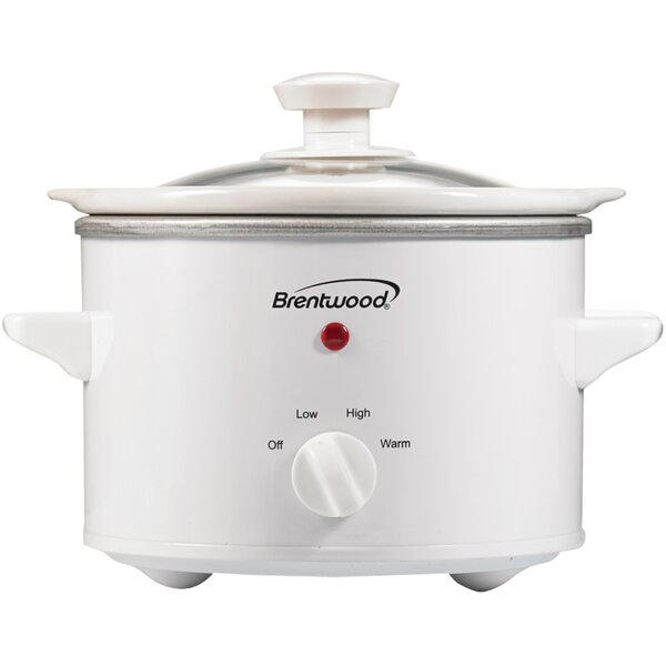 brentwood 8-Quart White Oval Slow Cooker at