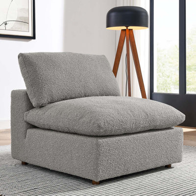 Chaise sans accoudoirs rembourrée en tissu Modway Commix