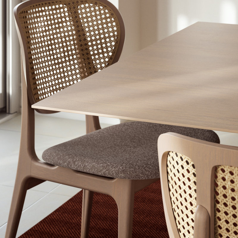 Modern Brazilian Laguna Glass Top Dining Table, Nevoa
