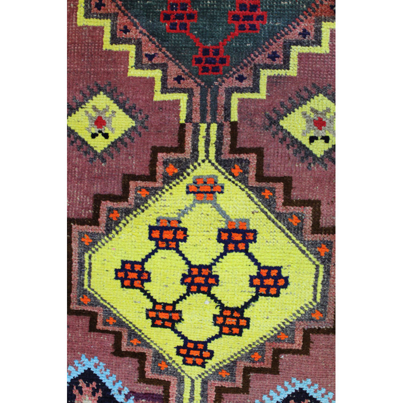 Tapis de couloir unique noué à la main de style années 2000 de 2 pi 8 po x 12 pi 1 po Herki