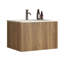 Meuble-lavabo suspendu de 61 cm avec lavabo en surface solide blanche, armoire de salle de bain murale en chêne miel rayé, meuble-lavabo moderne préassemblé-86991635