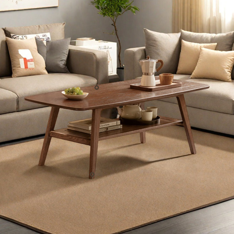 Simple solid oak tea table, 17.32" H x 47.24" L x 22.04" W