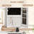 Modern Makeup Vanity Desk with Mirror and Lights and Stool Set