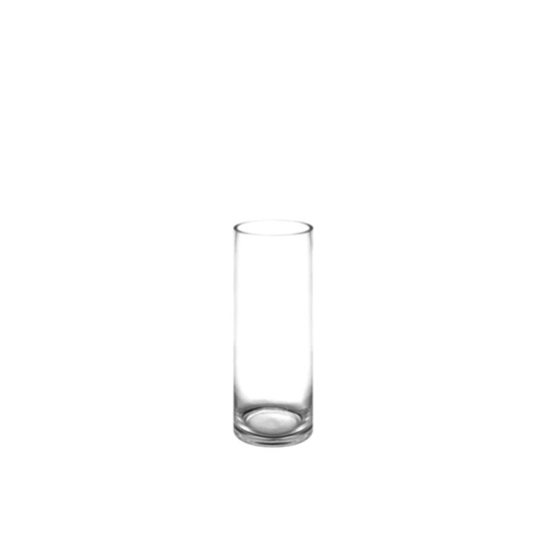 Cylinder Clear Glass, 8" H x 4" W x 4" D