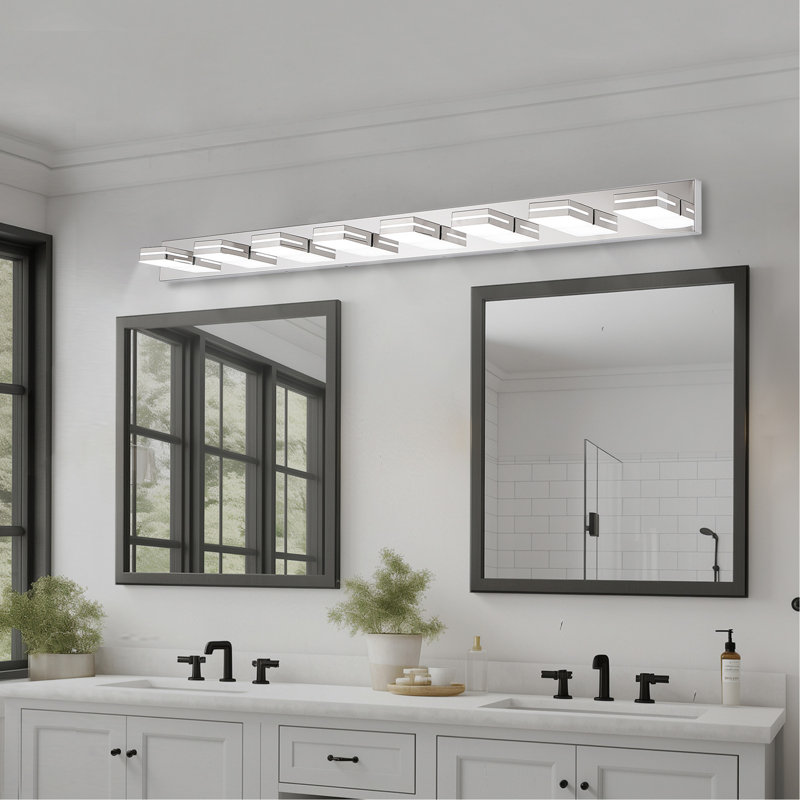 Applique murale à 8 lumières pour salle de bain et miroir moderne au design moderne et minimaliste, écoénergétique et facile à installer