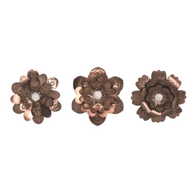 Metal 18 in. Spring Flower Decor Set of 3