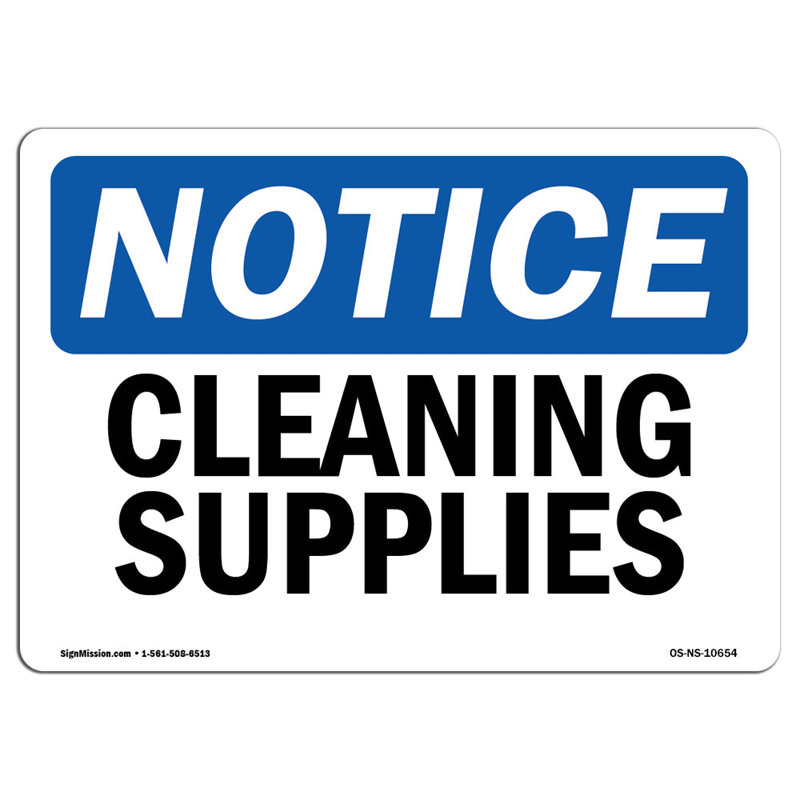 Cleaning Supplies Aluminum Sign 12 x 18