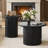 Baheerah Rustic Wood Finish Nesting Coffee Table Set, Black-1915423547