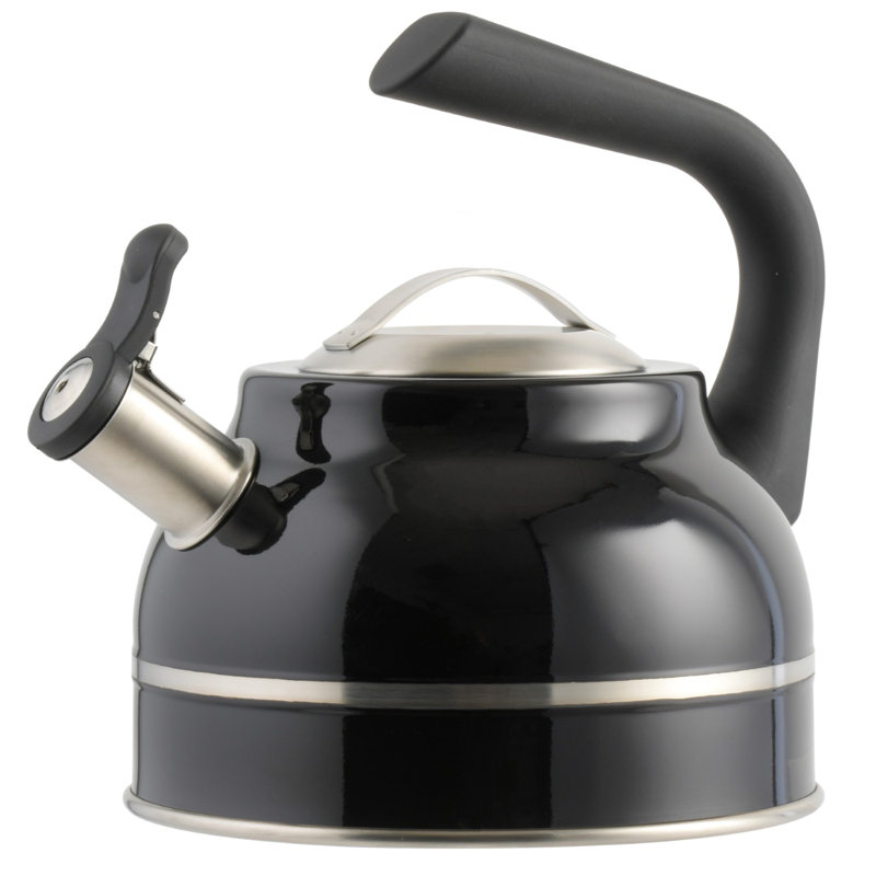 Bouilloire Kenmore Elite Costner en acier inoxydable 2,3 pintes - intérieur satiné / extérieur noir, Noir