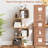 2 Pcs 4-tier S-shaped Bookcase With 4 Open Cubes Geometric Corner Display Shelf