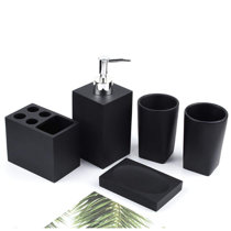 Matte Black Luxury Bathroom Accessories Set for Hotels