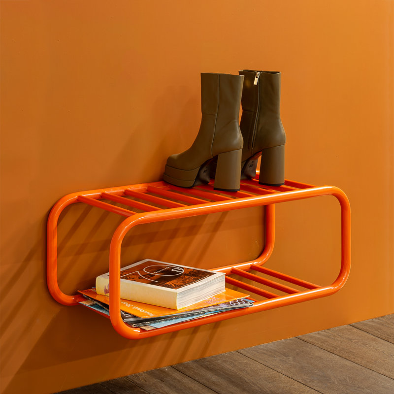 Retro 4 Pair Shoe Rack, Orange