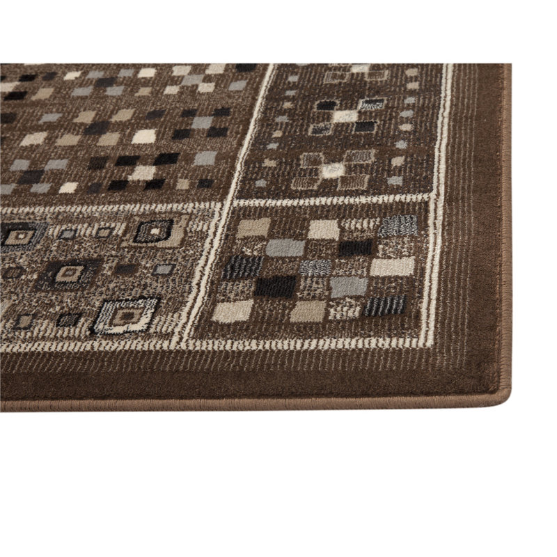 Tapis chocolat / ivoire / gris Drexel 8 x 10