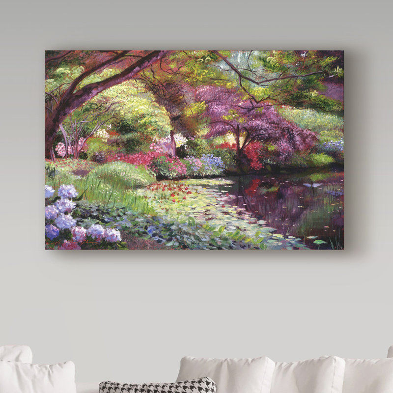 « water lily lake » par acrylique, reproduction d’art sur toile tendue, H 12 po x l 19 po x P 2 po