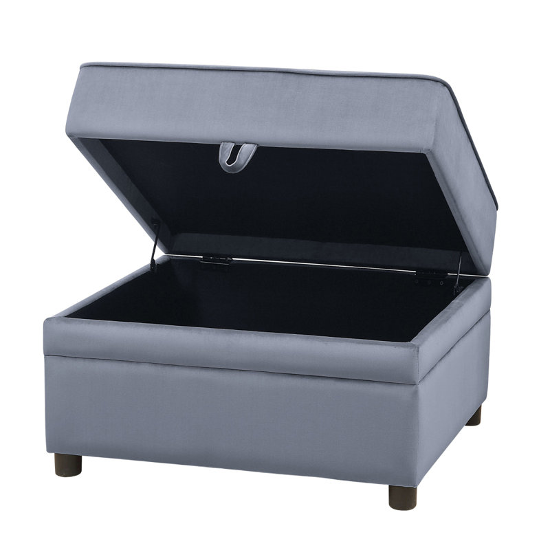 Eram Grey Rectangle Storage Ottoman