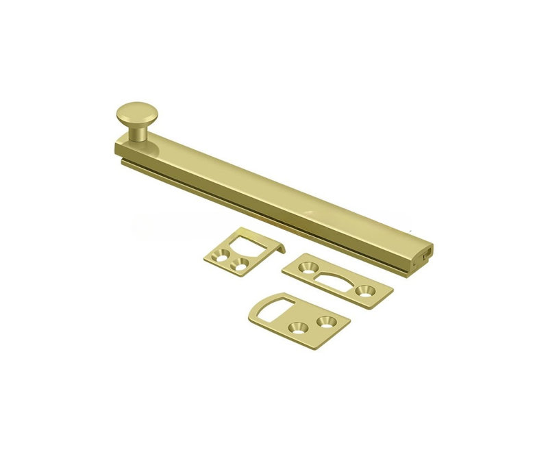Boulon de surface 6 "Deltana 6SBCS3, vis dissimulée, HD en laiton poli, Laiton poli, H 1,9375 po x l 6 po x P 1,5625 po