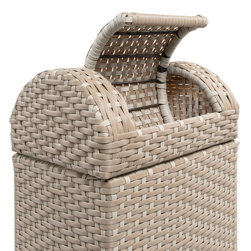 Poubelle escamotable Darla, 14,27 gal, Rose clair/blanc