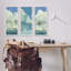 «Puffy White Clouds Clear Daytime Sky WaterColoured Détail» par Emma Caroline - ensemble de 3 peintures sur toile-75889931