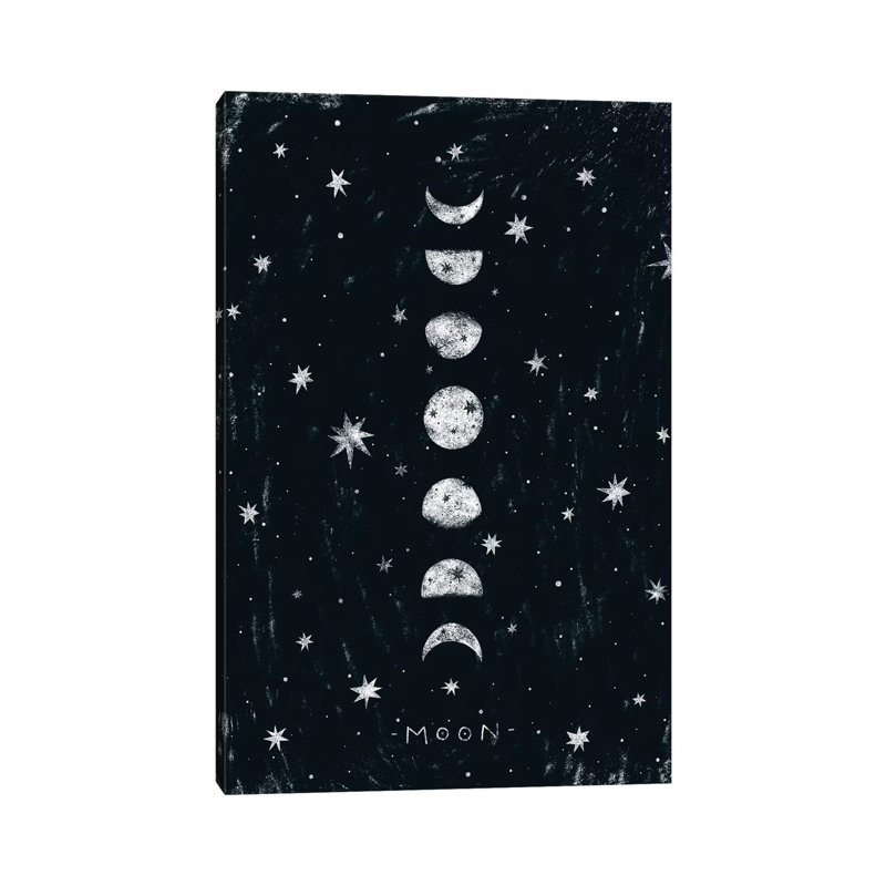 Moon Phases by Pixy Paper - Wrapped Canvas Print, 30.48 cm H x 45.72 cm W