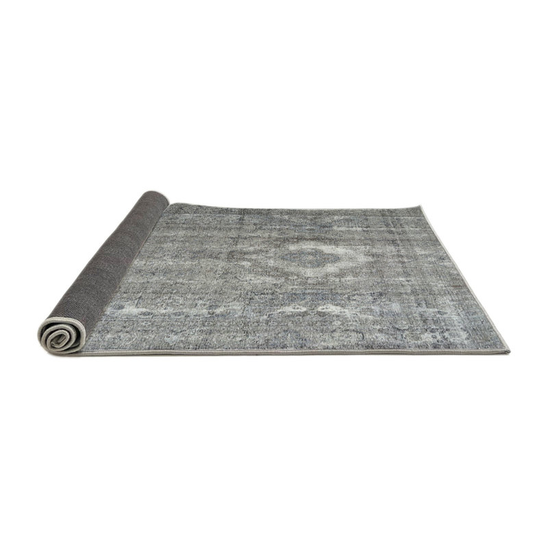 Tapis oriental en laine noir / gris, Rond 8 pi