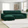 Stretchy Slipcover for Chaise Sectional - Soft to Touch & Easy to Clean - Velvet Collection (Left Chaise)