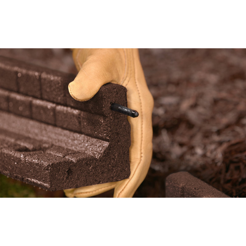 Bordure de jardin en caoutchouc 4 pi Brickface, Brun