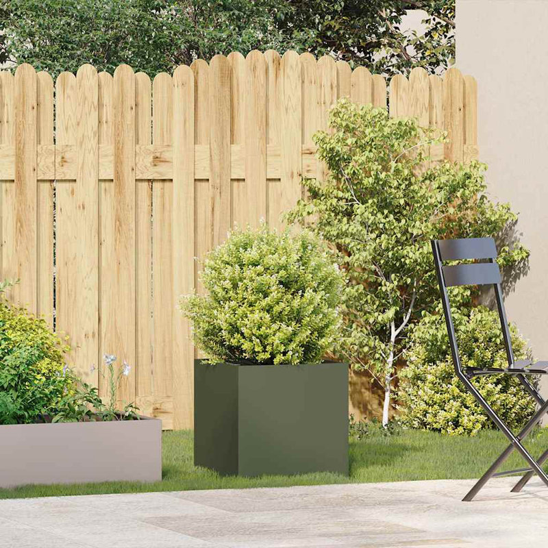 Planter Box, 40cm H x 40cm W x 40cm D, Olive Green