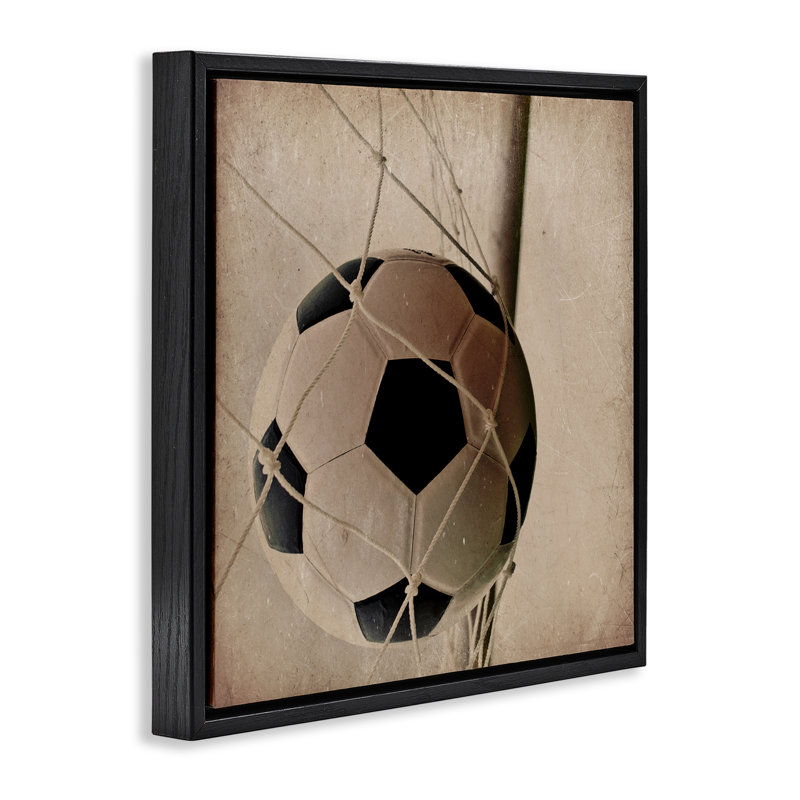 Cadre flottant Be The Ball Soccer, design par Kim Allen, Cadre flottant noir de jais, H 18 po x l 18 po