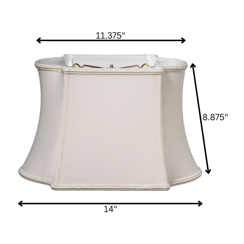 Abat-jour oblong avec abat-jour rond en tissu, Crème