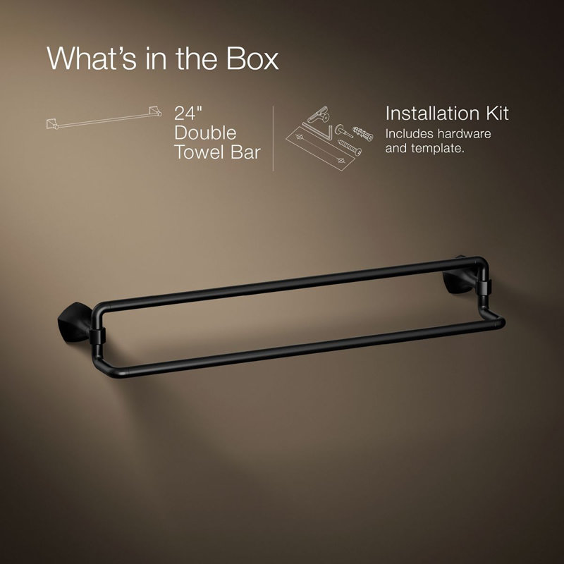 Occasion 24 In. Double Towel Bar, Matte Black