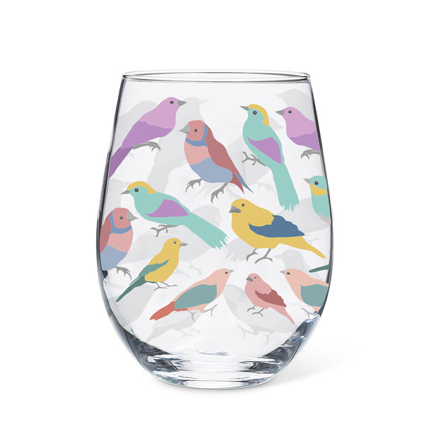 Assorted Gamebirds Stemless Wine Glasses