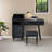 Modern Makeup Vanity Desk With Drawers, Cabinet & Charging Port, Space-Saving Dressing Table Set With Stool For Small Places, Black