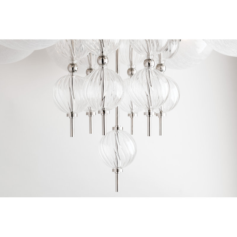 Lustre sphérique spoutnik à 6 lumières Calypso, Nickel poli