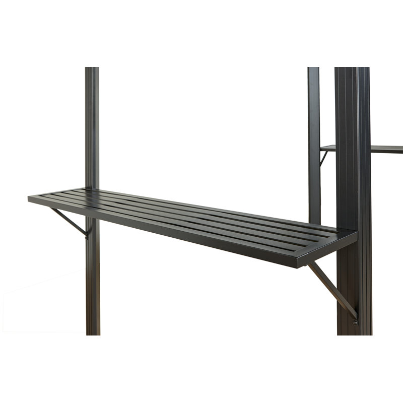 Dakota 6' x 9' Black Aluminum Grill Gazebo with Steel Roof