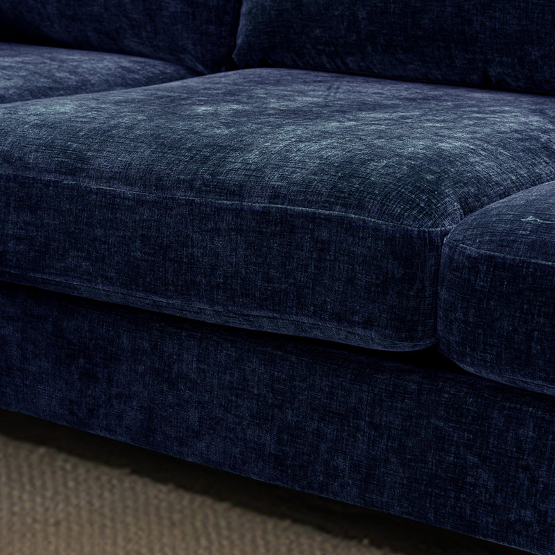 Canapé modulaire 3 pièces Donnica, 100 % polyester bleu marine