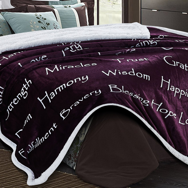 Couverture d’impression polaire cadeau Clavene, Aubergine