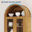Armoire de cuisine de 70 po de hauteur arquée avec portes en acrylique - Armoire de rangement en bois à 5 niveaux avec tablettes réglables