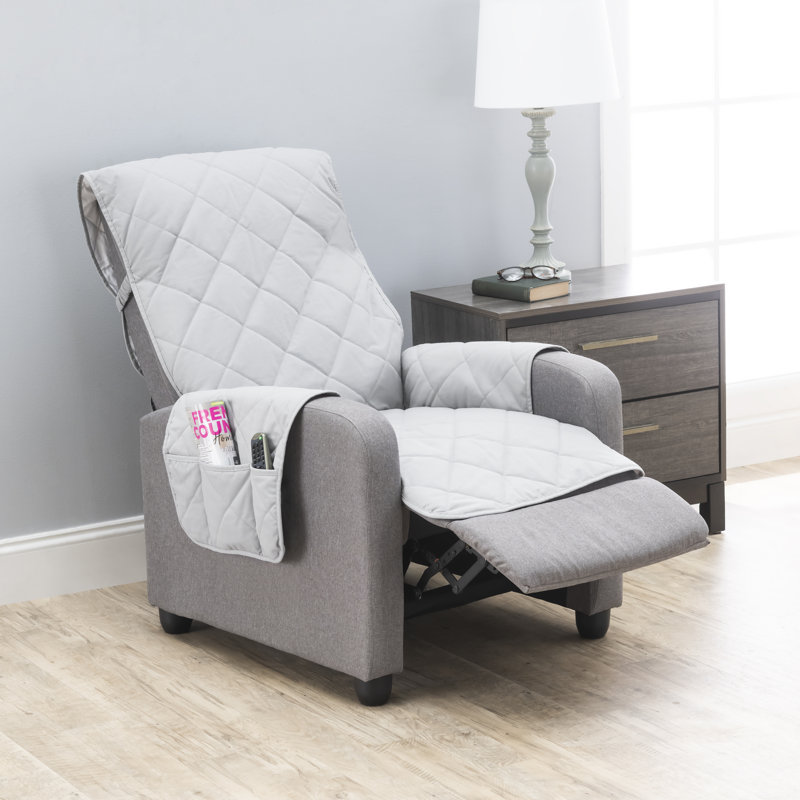 Housse pour canapé à coussins carrés/rectangulaires, H 78 po x l 65 po, Polyester / coton gris ardoise