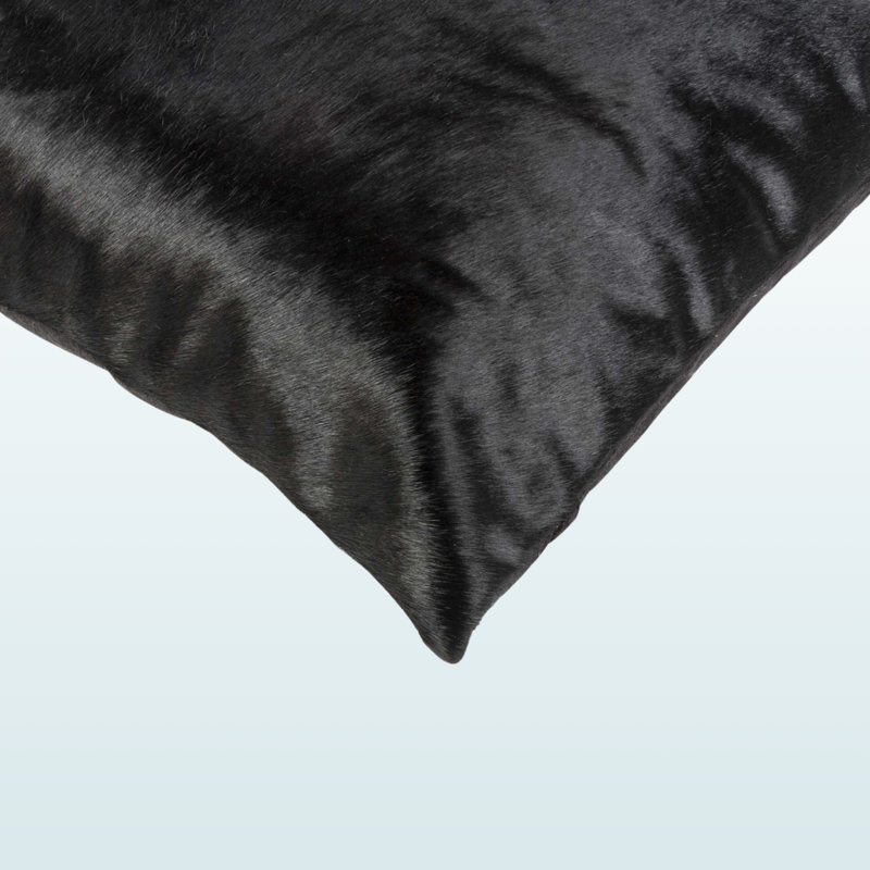 Jeté en cuir de vache par Trio, Noir