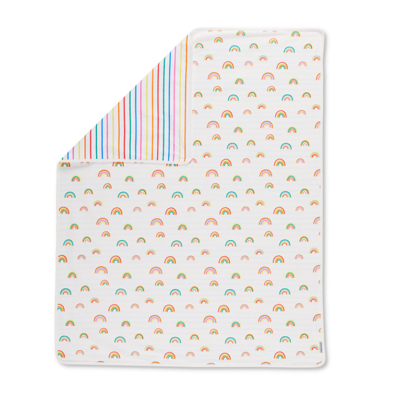 100% Cotton Reversible Blanket - Rainbow Dreams