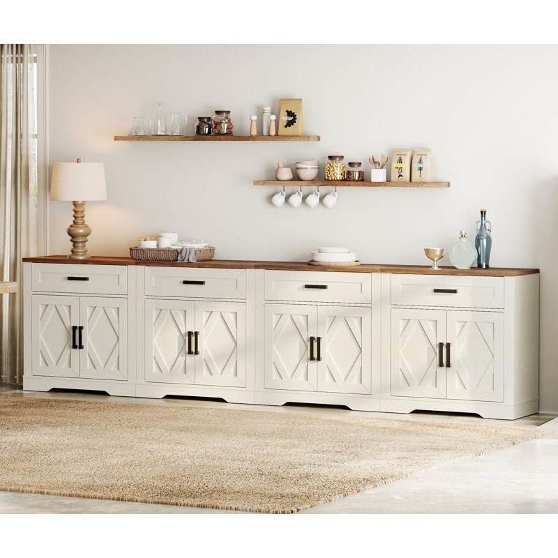 Laziza 126" W 4-in-1 TV Stand, White