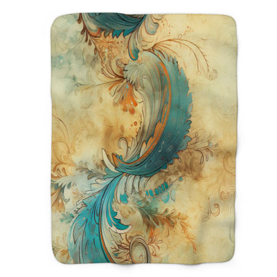 Art rétro - couverture en sherpa de qualité supérieure 1 pièce