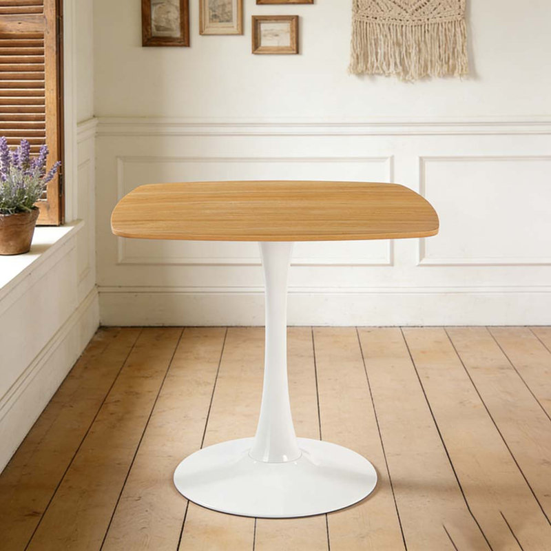 31.5INCH DINING TABLE, Oak/White, 28.93"H x 31.5"L x 31.5"W