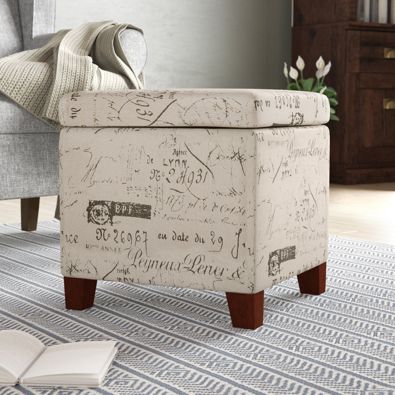 Repose-pieds Samir, Brun, Lin beige