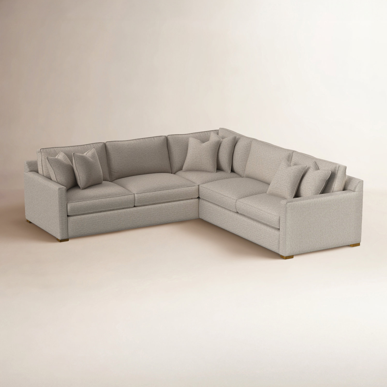 Bel-Air L-Sectional, Beige Performance Fabric; 0851-73, Havana