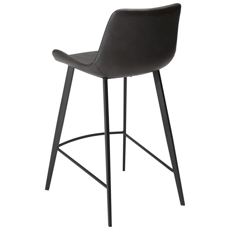 Hype Upholstered Counter Stool with Metal Frame, Grey