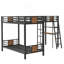 Lit superposé en L avec lit mezzanine avec bureau et tablette
