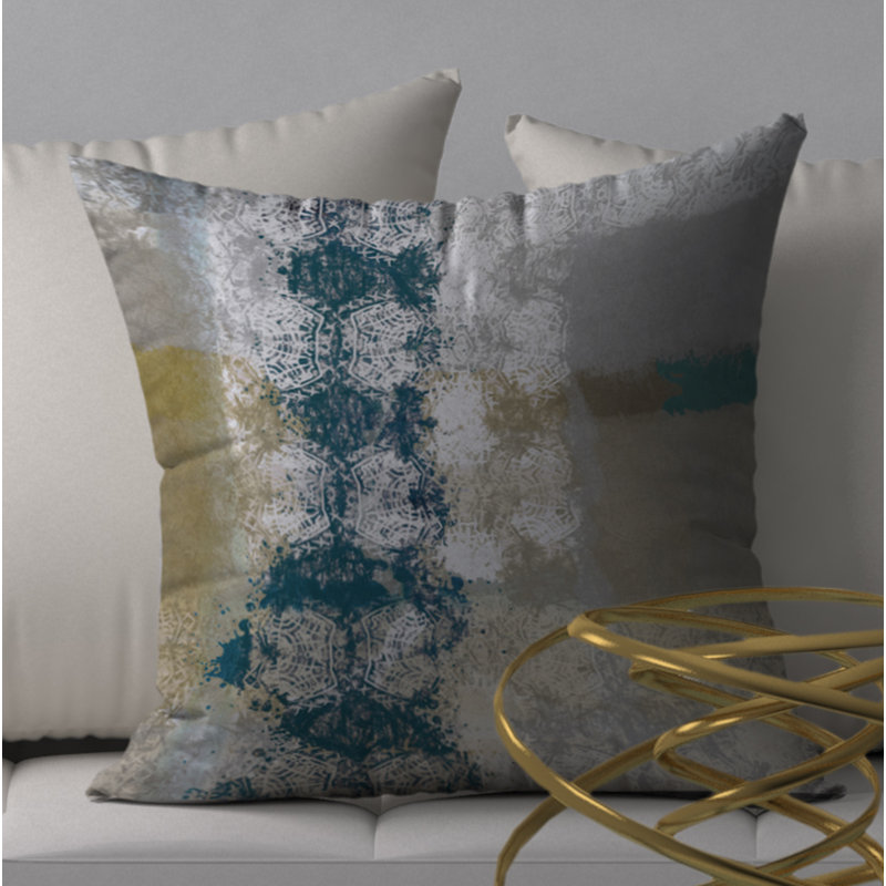 Abstract Reversible Throw Pillow, 20" x 20"