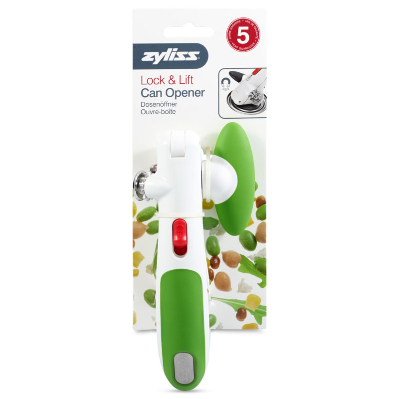 Green Ergonomic Stainless Steel Manual Can Opener with Non-slip Grip