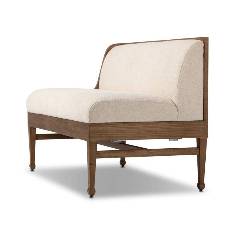 Priscilla LAF Dining Bench-49"-Crypton Wayfarer Snow, 32" H x 49" W x 26.5" D